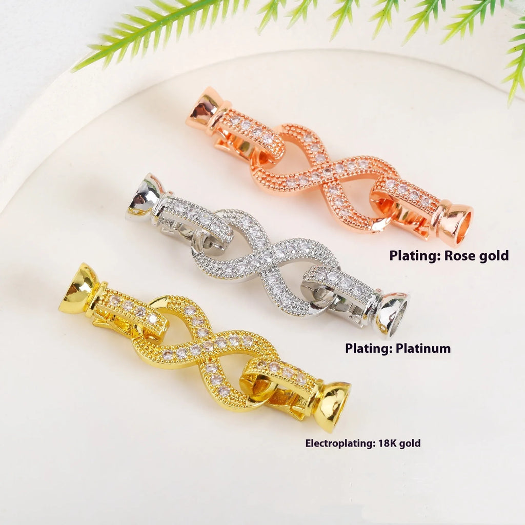 Small gold colour electroplated chain buckle for DIY necklace making with clasp mechanism