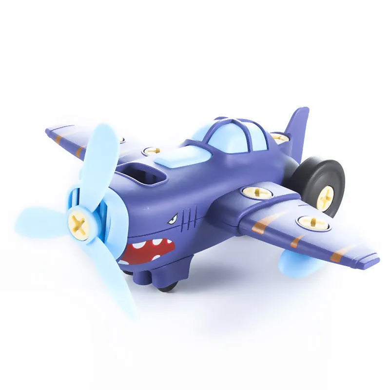 Plastic screw combination toy assembly airplane set for children aged 4-6 years with screwdriver