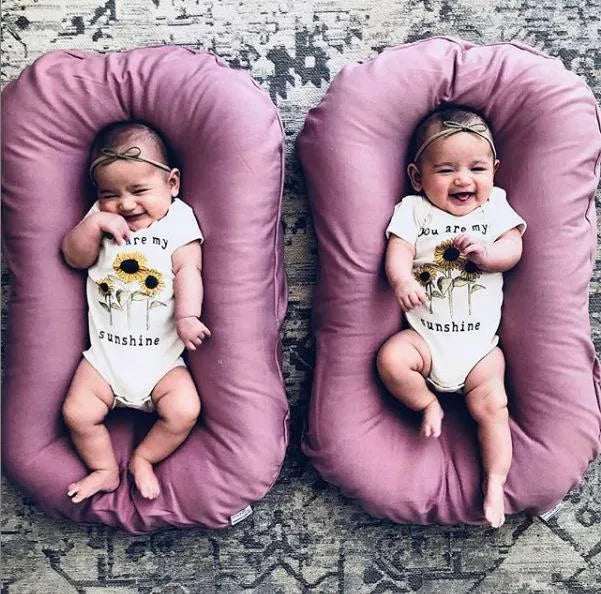 Portable baby nest crib with 75x45cm dimensions in cotton with PP filler