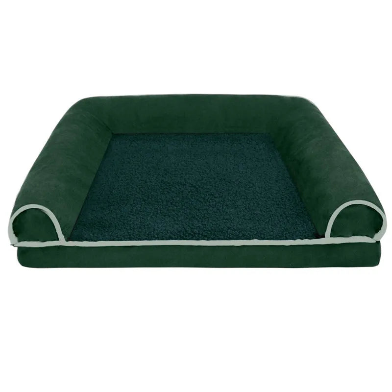 Household personality memory sponge dog mattress with cloth cover in beige, on floor