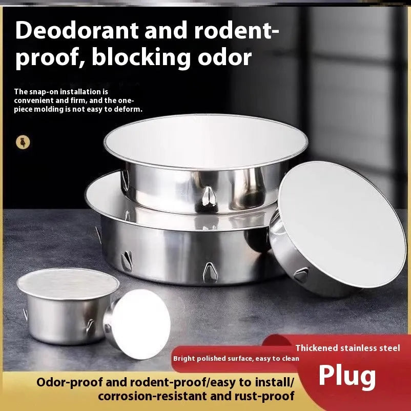 Stainless steel deodorant floor drain seal cover for 201-160mm pipes.