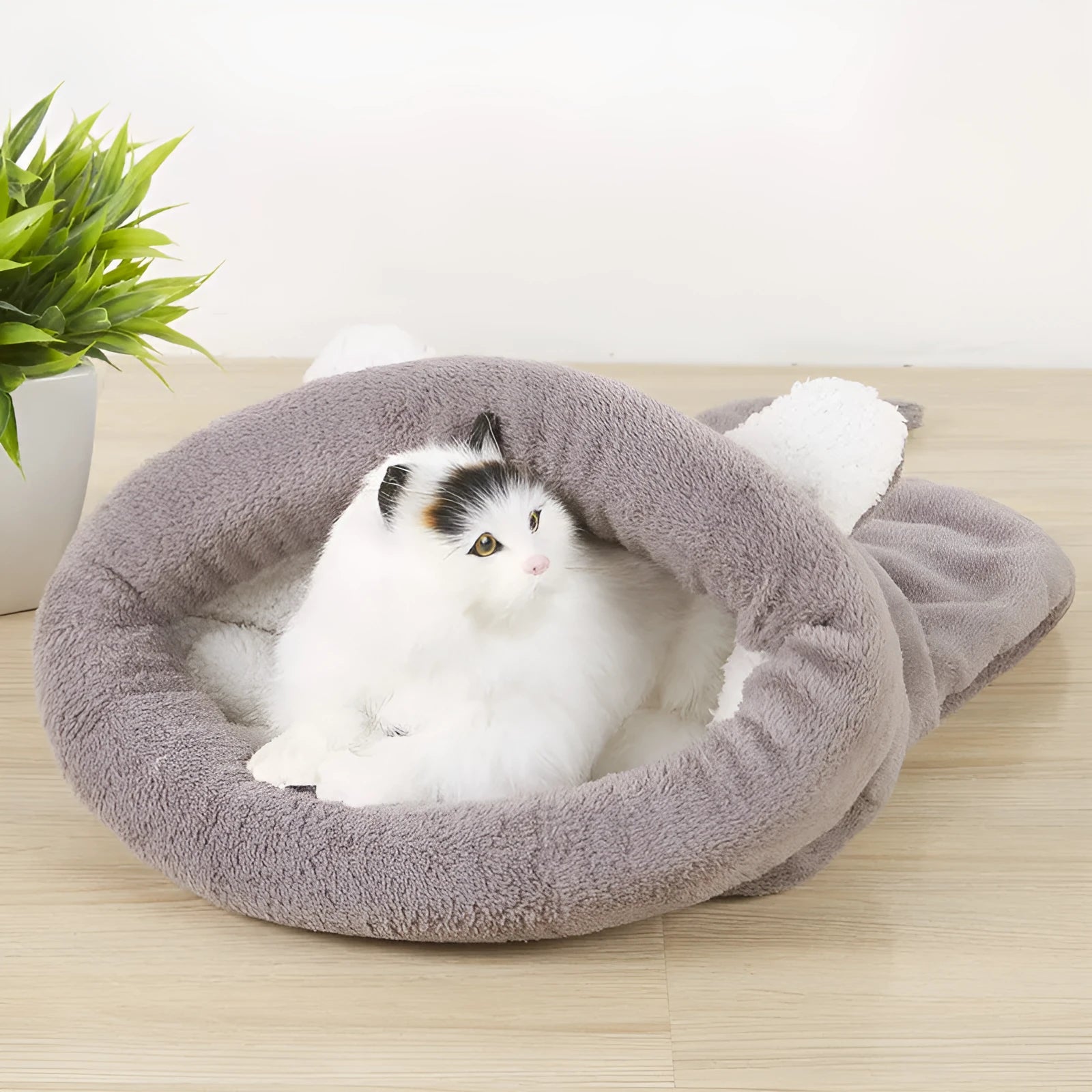 Cat and dog plush sleeping bag mat cloth nest coffee colour 50x40cm