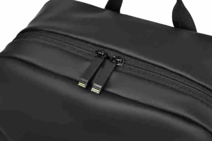 Large capacity waterproof backpack for men in simple design with PU leather construction