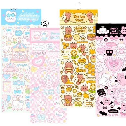 PVC waterproof cartoon decorative stickers for agendas and notebooks