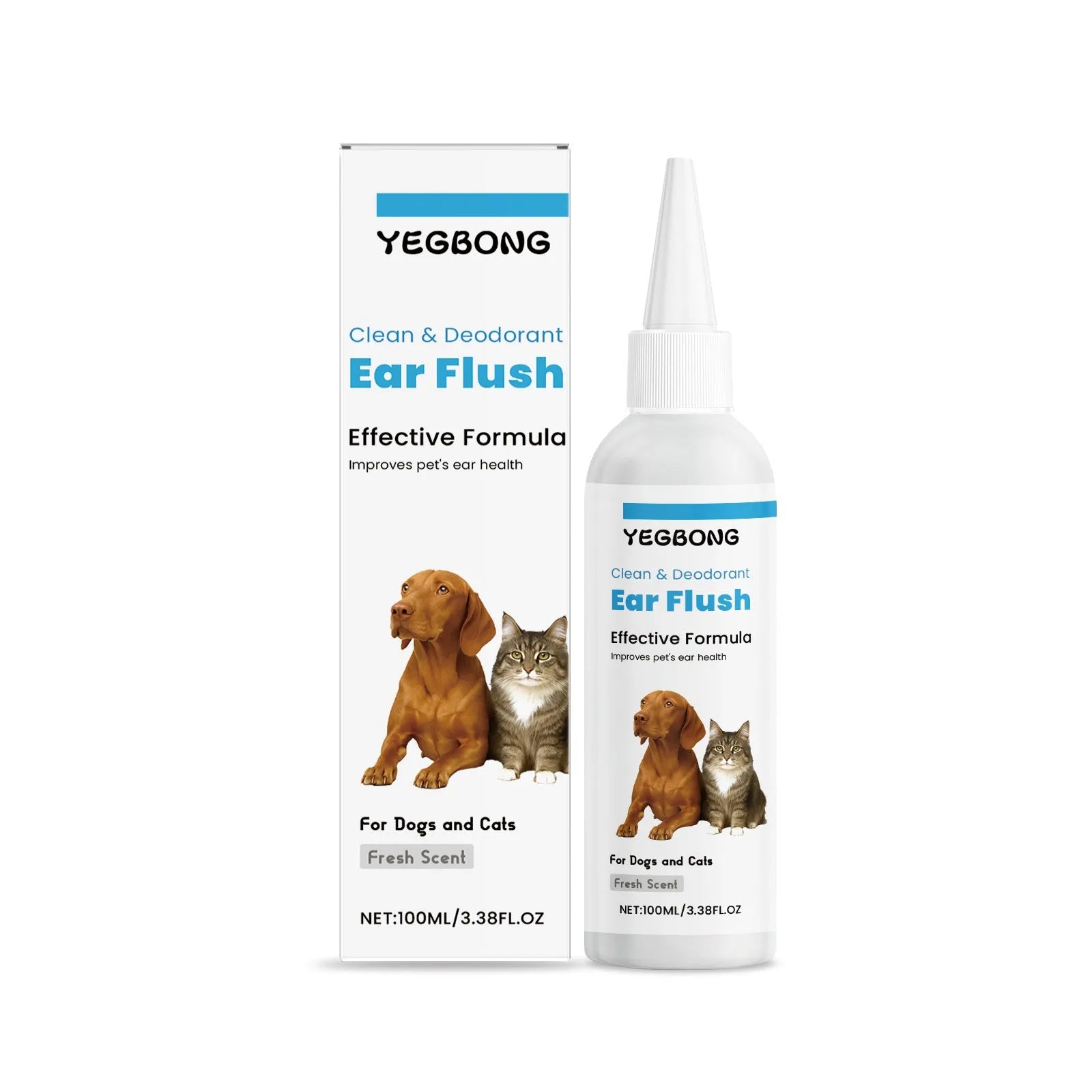 100ml bottle of cat and dog ear cleaner for gentle earwax removal