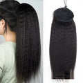 Ladies bandage real hair ponytail cornbeard piece in natural colour with mechanically hand-woven construction, 10 to 30 inch lengths