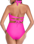 Split bow bikini set for women in backless style with high elasticity, available in multiple colours