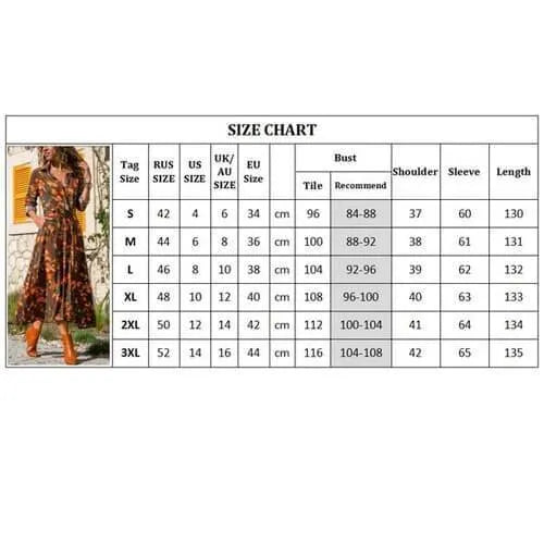 Women's vintage-style chiffon A-line dress with V-neck, high waist, and printed pattern.