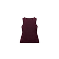 Dark red slim fit sweater vest with gold buttons and a raised 3D pattern, laid flat.