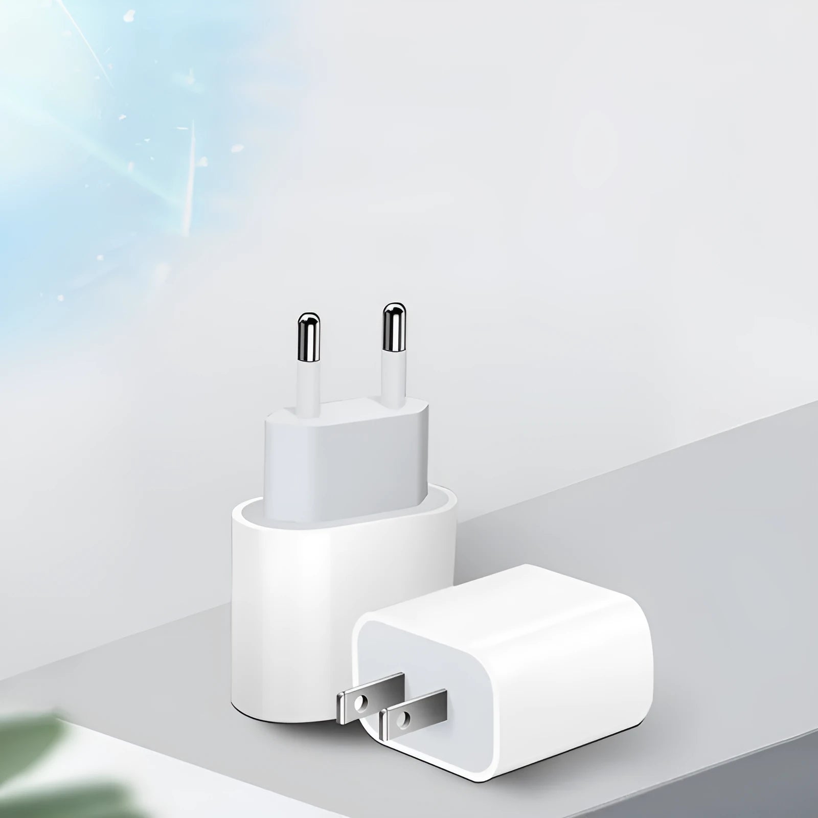 USB mobile phone charger with 20W PD fast charging capability in American or European colour
