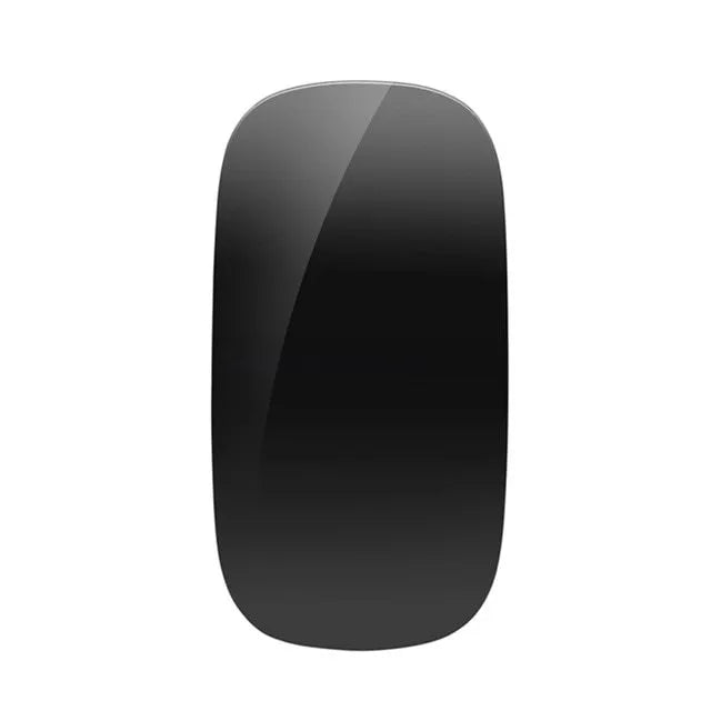 Ultra-thin touch wireless mouse in black with USB receiver, 1600 DPI optical sensor