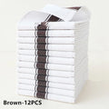 Set of twelve striped and solid coloured polyester cotton kitchen towels measuring 48x70cm