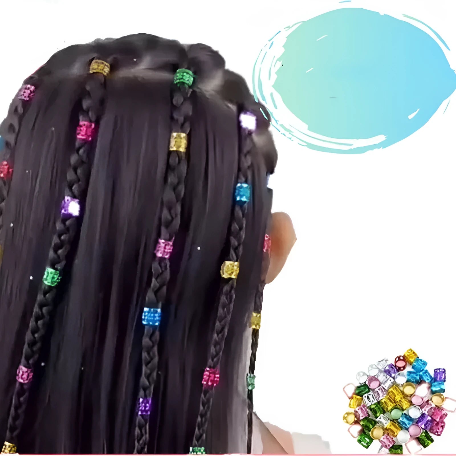 30 pack iron hollow tube hair rings for African twist braids in assorted colours
