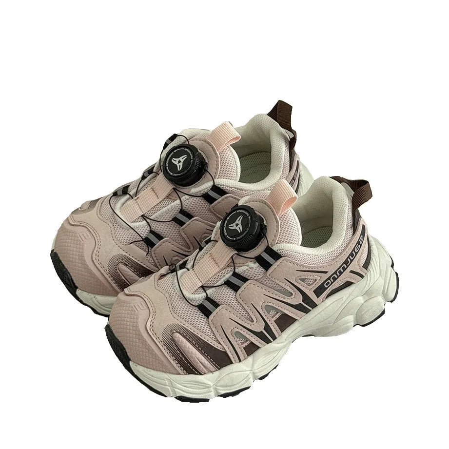 Lightweight beige casual shoes with a breathable PU leather mesh upper for girls and women.