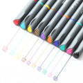 Set of 10 black hook line pens with 0.38mm fine tips for architectural drafting