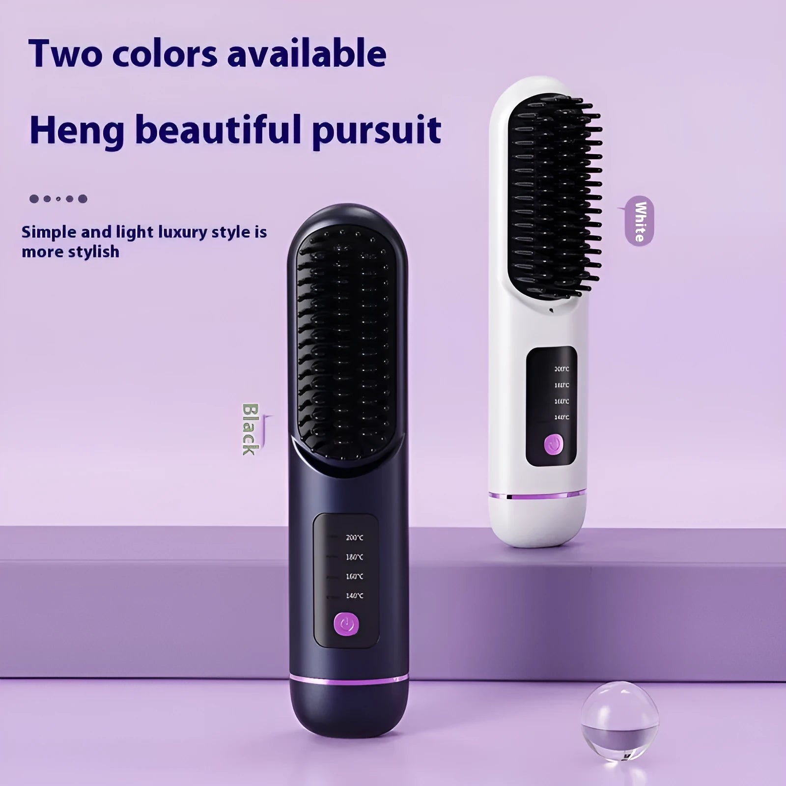 Portable charging negative ion hair comb in white, dark blue or grey colours