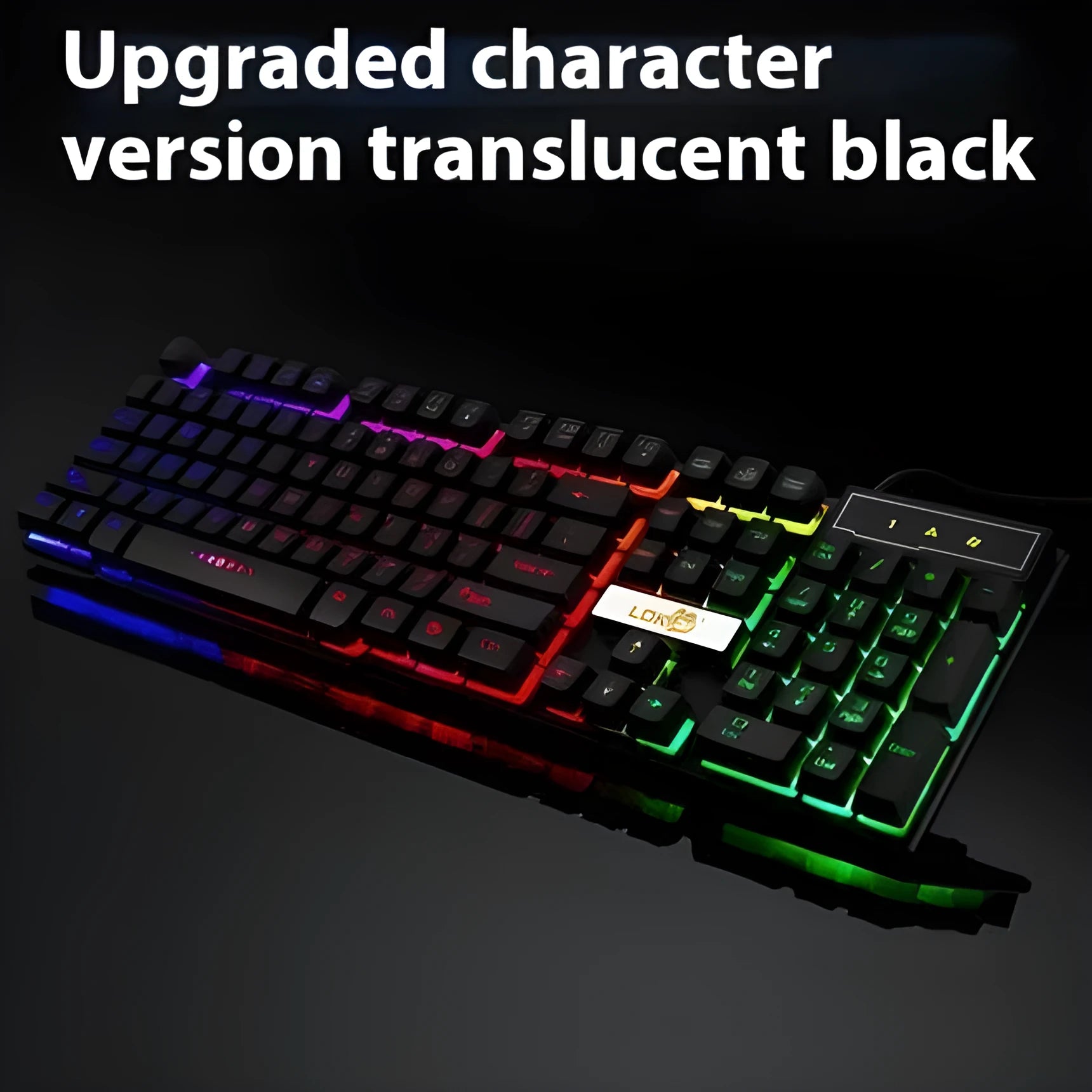White and black USB cables with LED glow effect for gaming keyboard connections