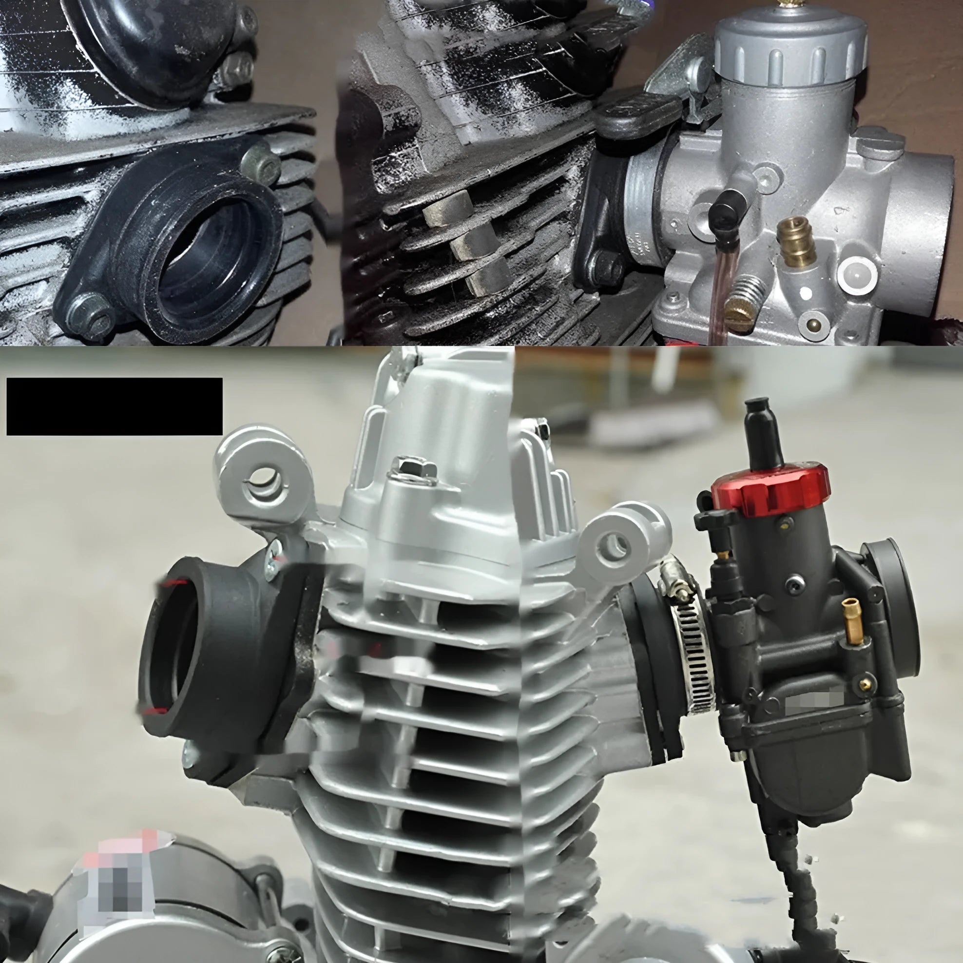 Carburetor intake tube interface adapter for UTV ATV intake manifold, with 33mm or 38mm inner diameter