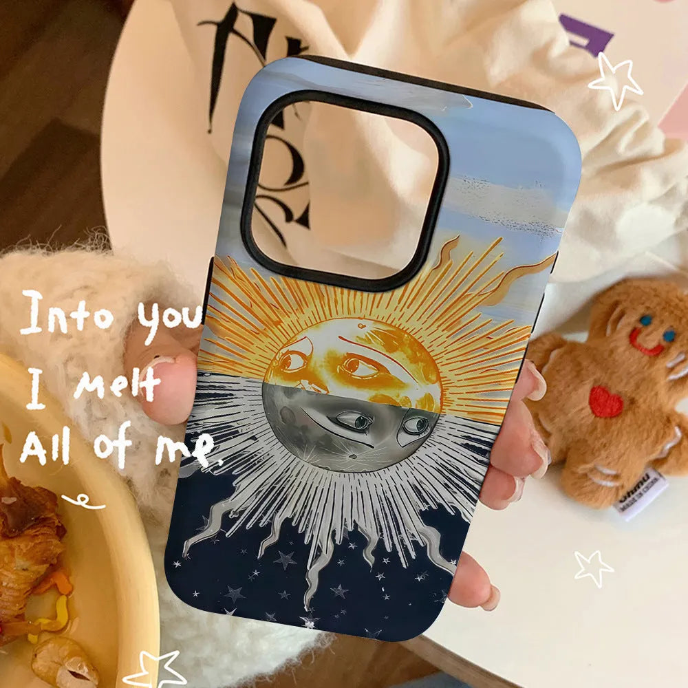 Day and Night Sun Sunshine magnetic two-in-one Feilin phone case for Apple iPhone 15 16 series with heat dissipation