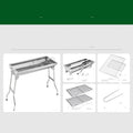 Stainless steel portable folding barbecue grill oven shown in natural colour