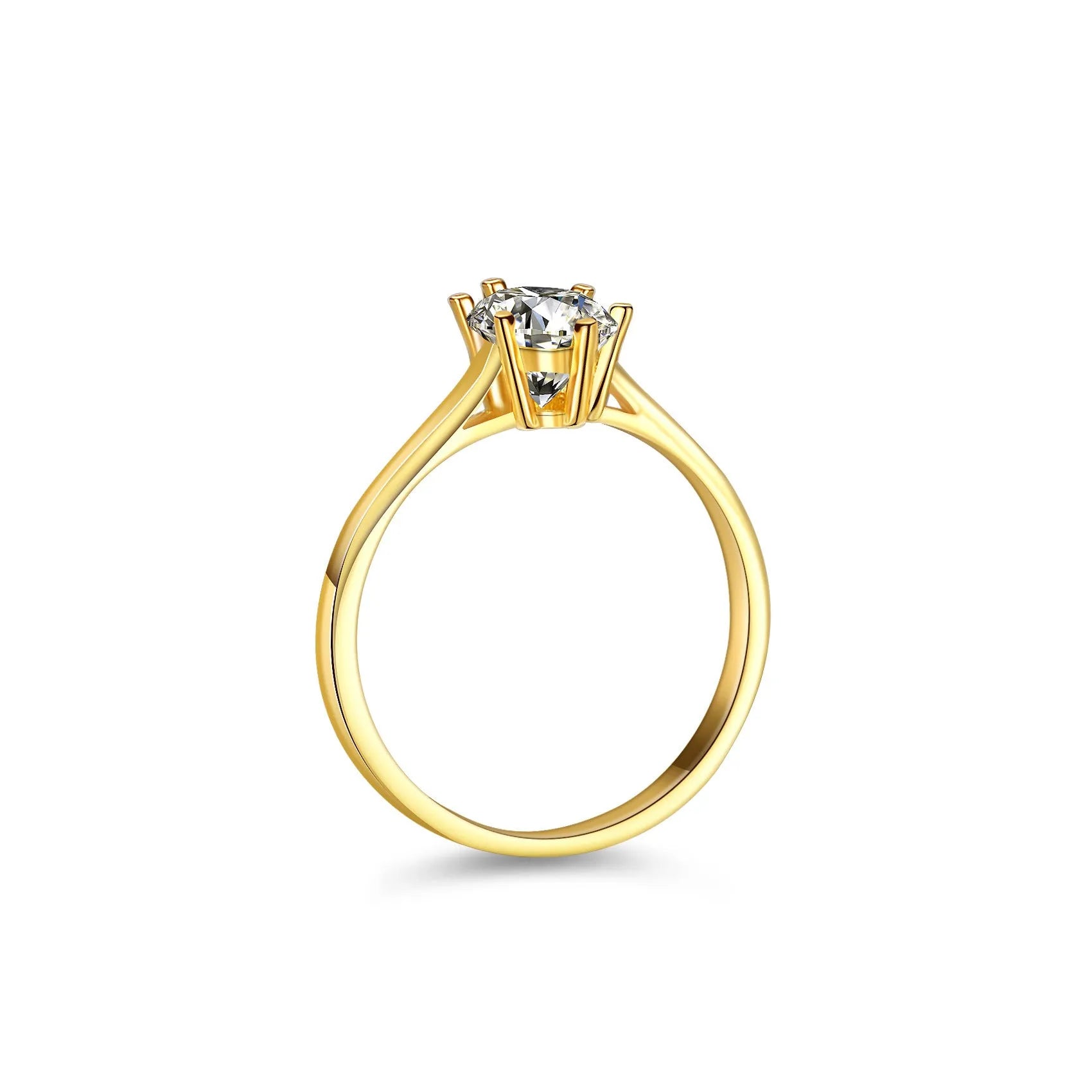S925 silver ring with 1 carat moissanite inlaid in geometric cross shape on white background