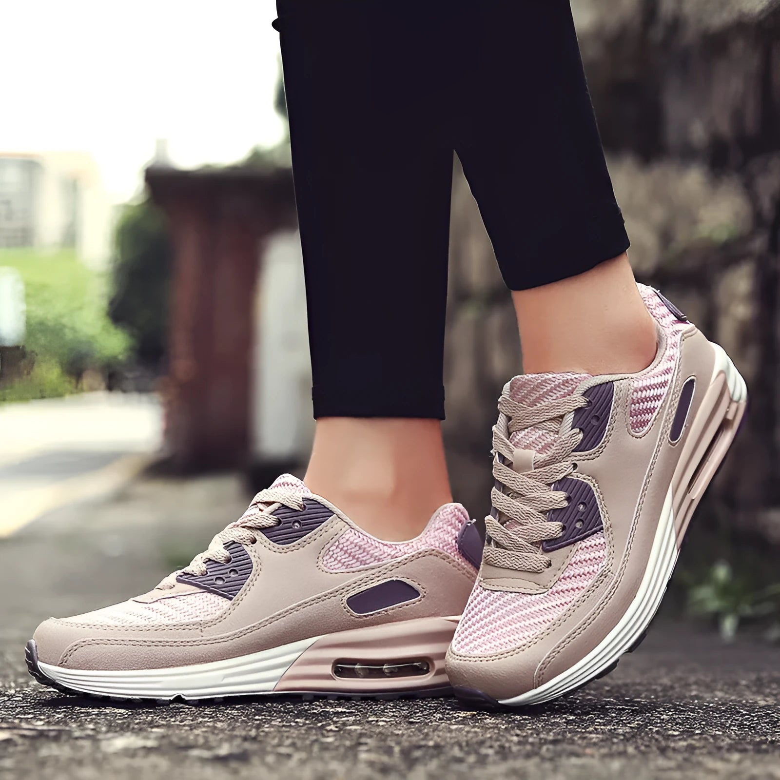Women's casual shoes with 3.5cm heel in beige orange, grey, and pink purple colour options
