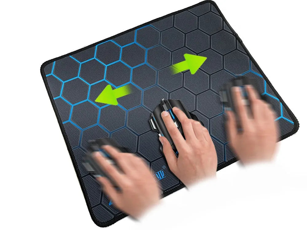Custom cartoon design large mouse pad with keyboard and mouse on natural rubber non-slip base.