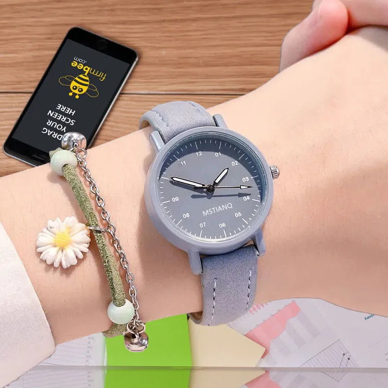 Antique Mori style quartz watch for women with 8mm alloy case and stainless steel back, available in eight colours