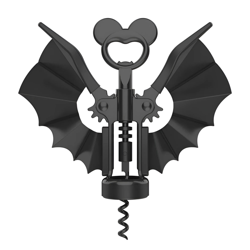 2-in-1 bat-shaped wine bottle opener in zinc alloy, 179 mm, on a flat surface