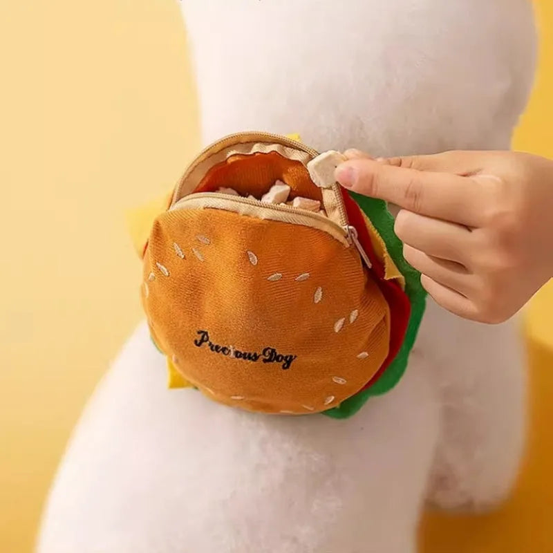 Cartoon hamburger design adjustable vest leash rope for dogs and cats with backpack compartment