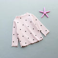 Children's long-sleeved cotton bottoming shirt in beige, available in sizes 90-130cm