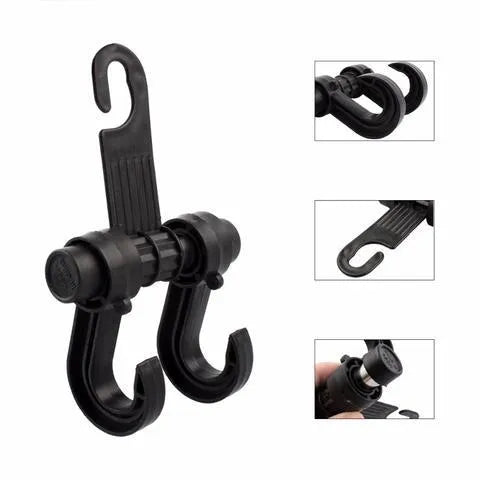 Polypropylene vehicle hanger 17x6x11cm hooking onto car seat for organising bags