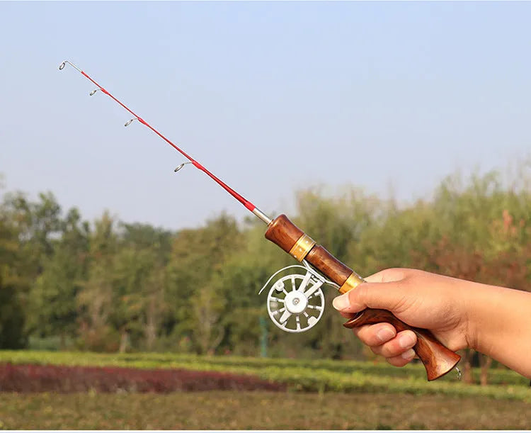 FRP ice fishing pole with comfortable grip, 40cm length, straight handle