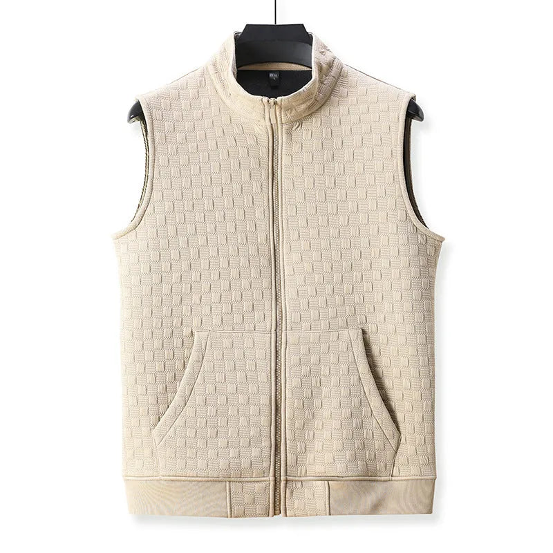 Casual sleeveless waistcoat vest in a cardigan style, shown in a neutral colour from the available selection.