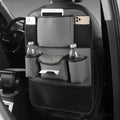 Leather car seat back storage bag in hanging design available in four colours