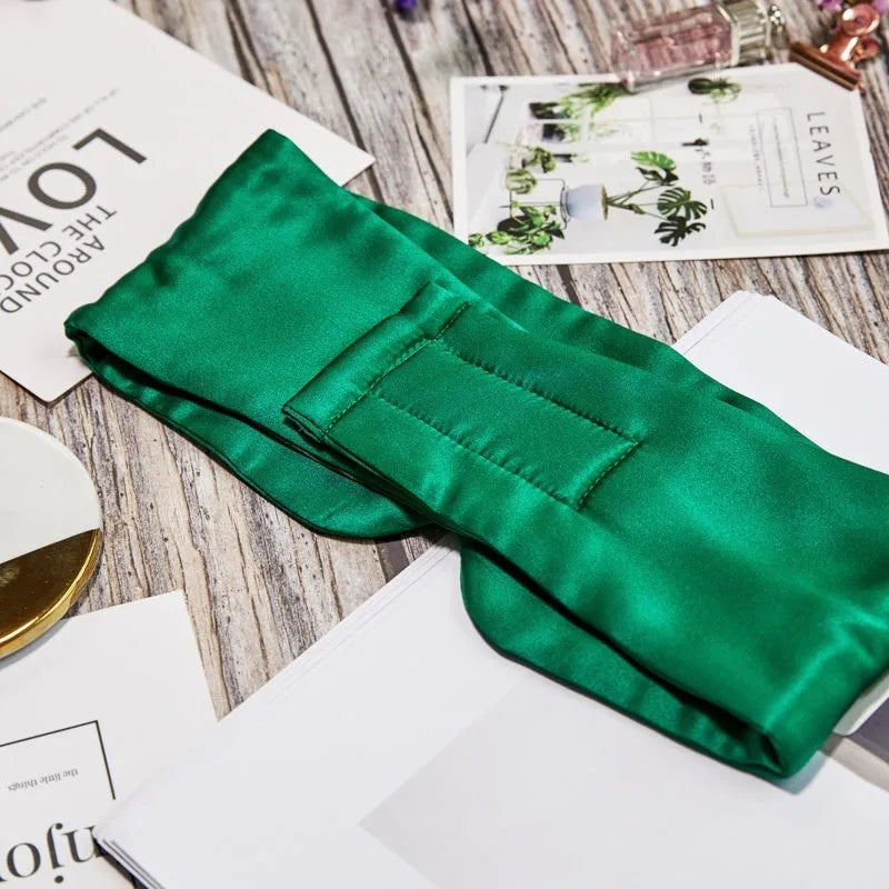 Mulberry silk sleep eye mask shown in one of seven colour options for light blocking.