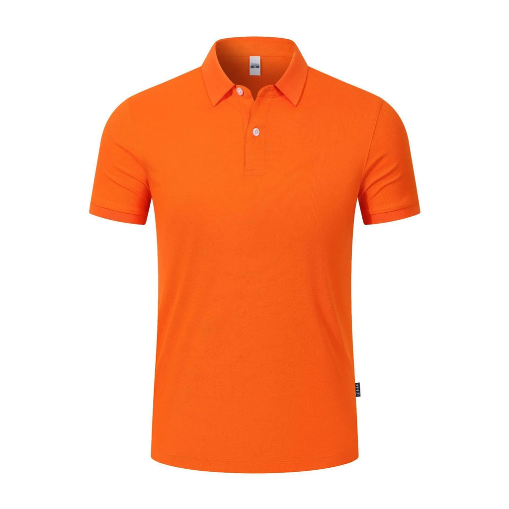 Regular fit cotton Ice Silk short sleeve polo shirt in solid colour with asymmetric detailing for light business wear