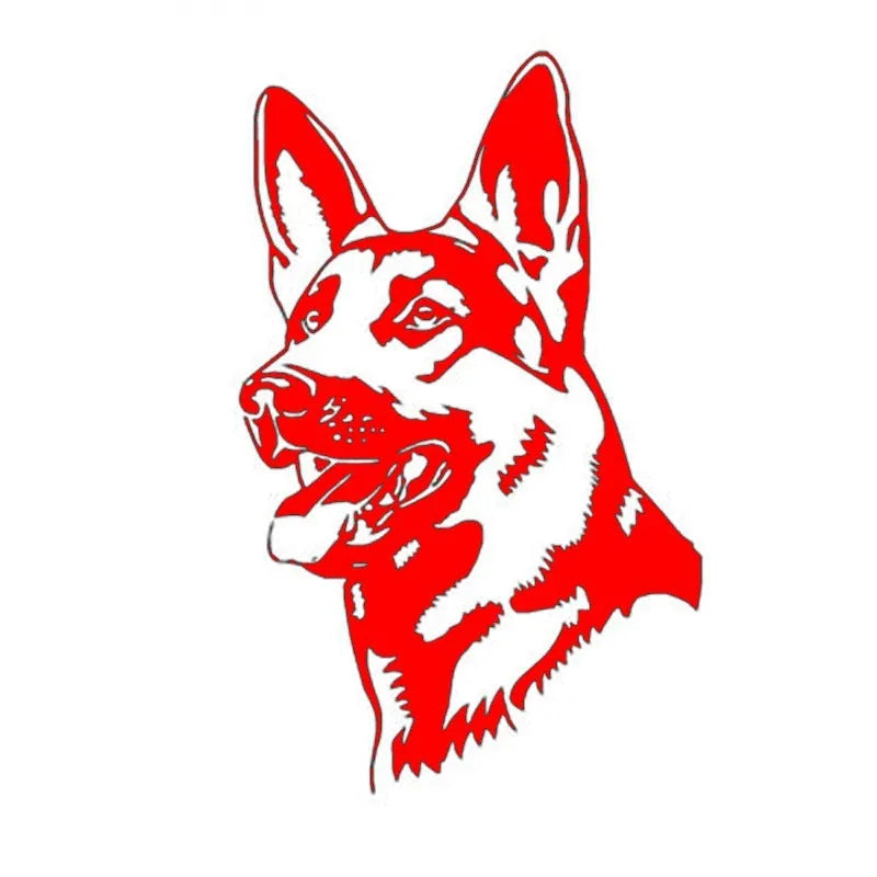 Reflective Alsace Shepherd dog sticker for car windows in multiple colour options