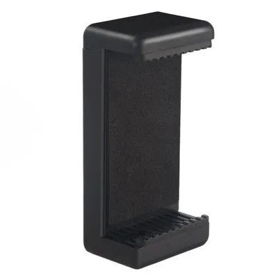 Black plastic rotating clamp phone holder showing adjustable mechanism and 10x4x3.5mm dimensions