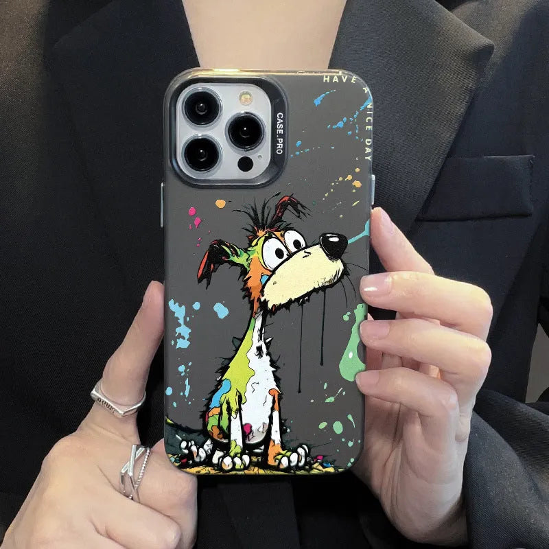 Acrylic phone case with cartoon dog design in white colour for iPhone 13 Pro Max