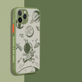 Graffiti astronaut TPU phone case for iPhone 13, black colour, protective back cover with flexible material