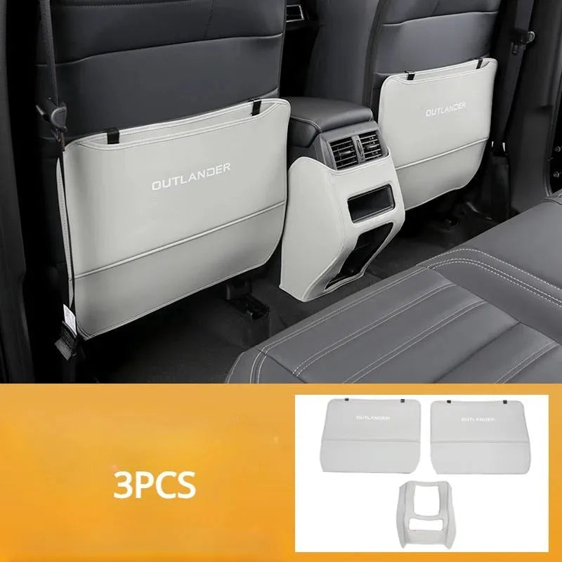 Three leather anti-kick pads for Mitsubishi Outlander Special interior protection