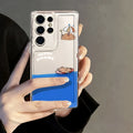 Translucent TPU phone case with summer surfing puppy design for Samsung S23 series