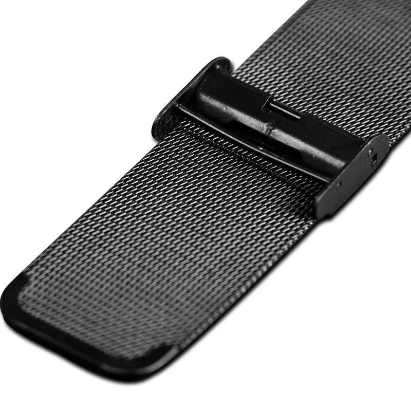 Unisex casual watch with stainless steel mesh band, 40mm case, aurora borealis dial, and anti-glare mineral glass