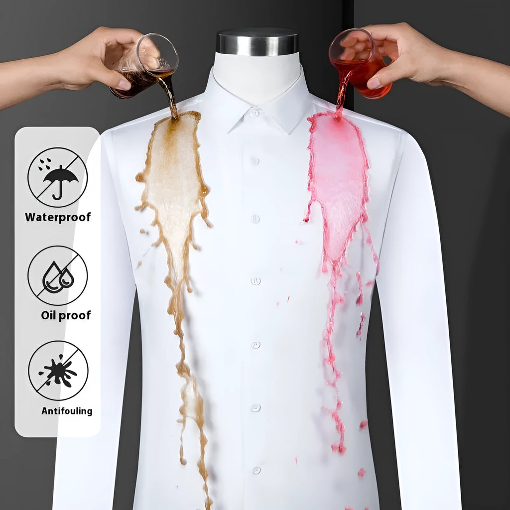 Men's slim fit bamboo fibre short sleeve shirt with square collar in a solid colour.