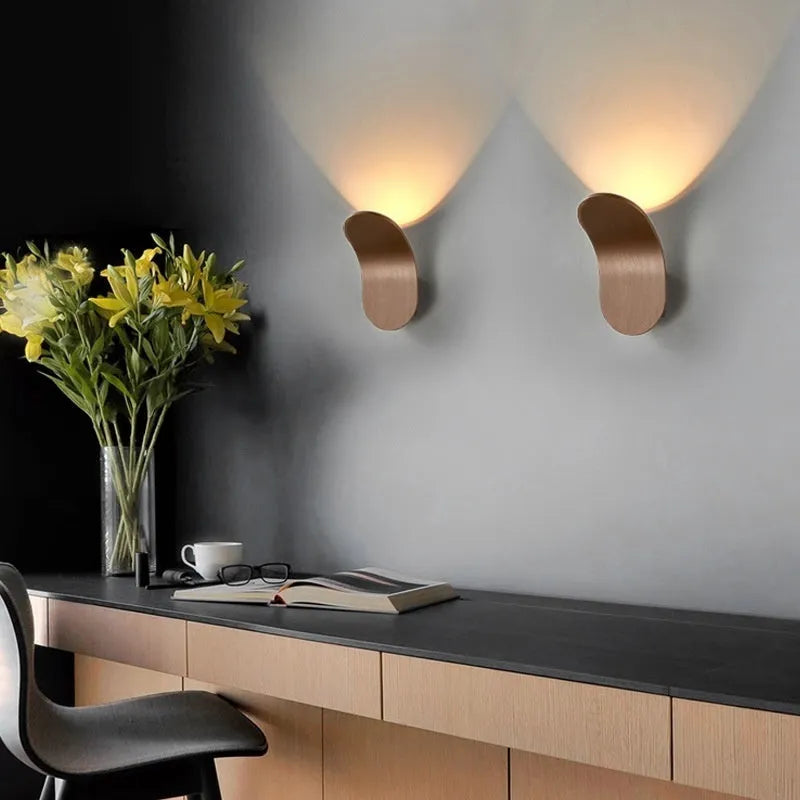 Modern simplicity living room wall light in brushed black finish measuring 100x120x180mm