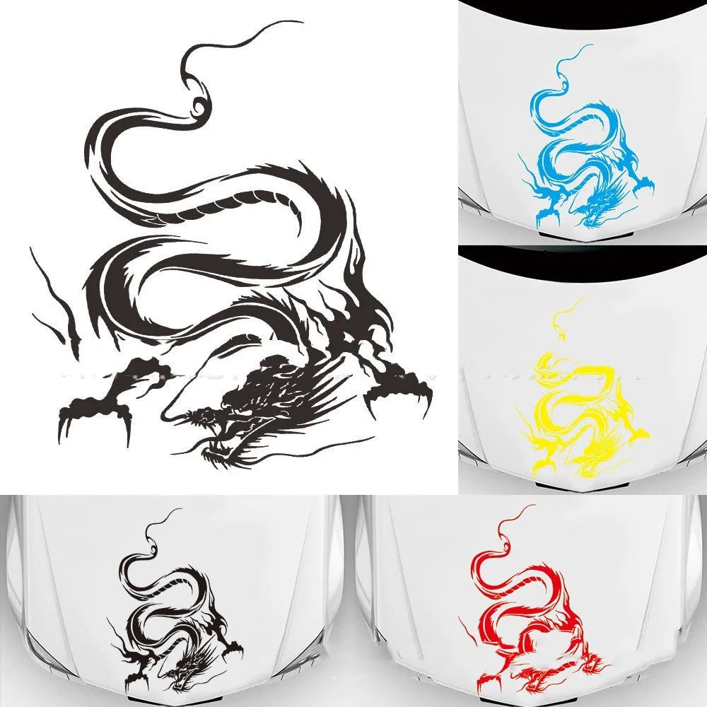 50x36 cm dragon car sticker in PET vinyl with colour options for vehicle modification