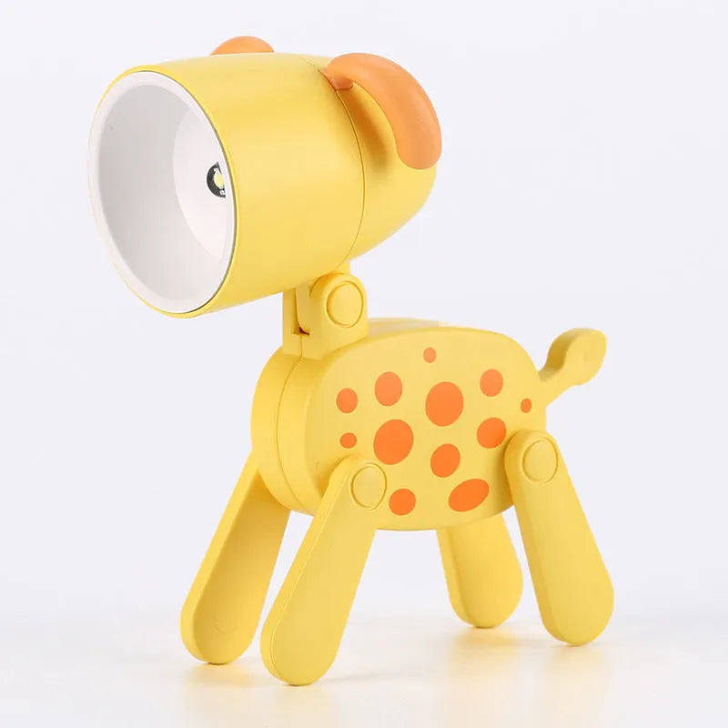 Creative handmade LED mini night lamp with PVC shade in cartoon style, battery operated with button switch