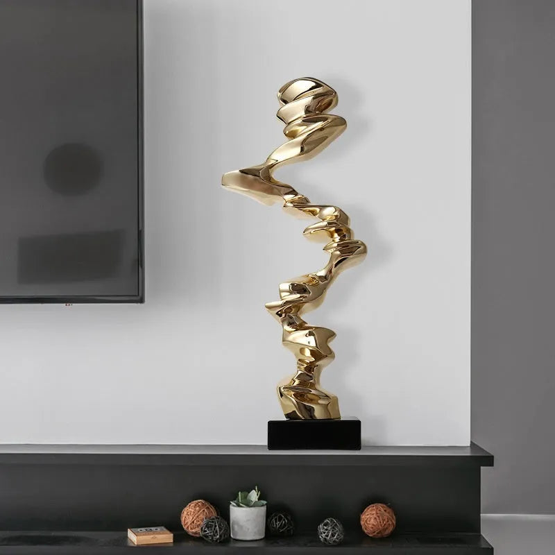 Abstract still life resin sculpture ornament in modern minimalist style for hallway and living room decoration