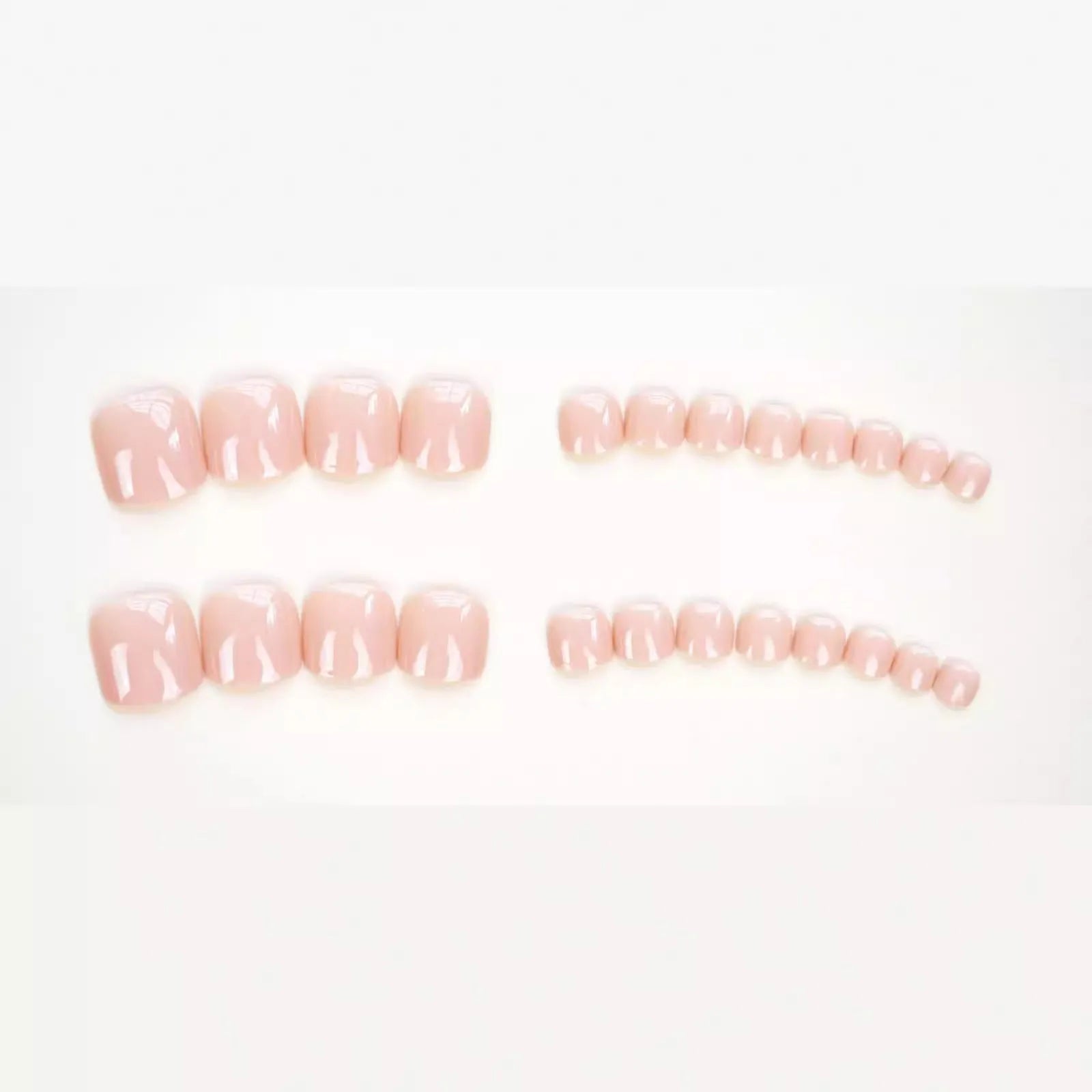 Fashion Personality toe nail stickers in skin tone colour with adhesive glue bottle.